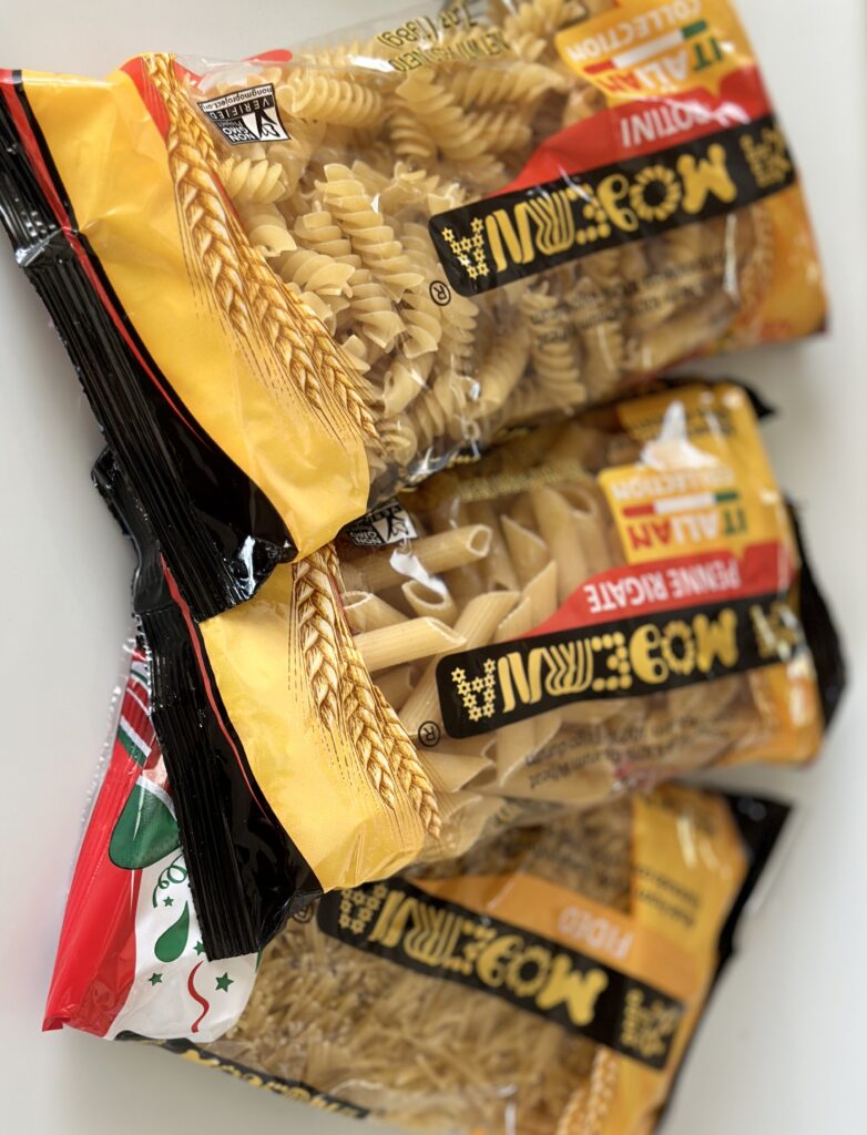three bags of mexican noodles lined up